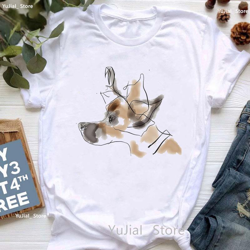 Kawaii Alpaca With Flowers And Coffee Print T Shirt Girls Summer Short Sleeve Tshirt Femme Fashion Tops Tee Shirt Female