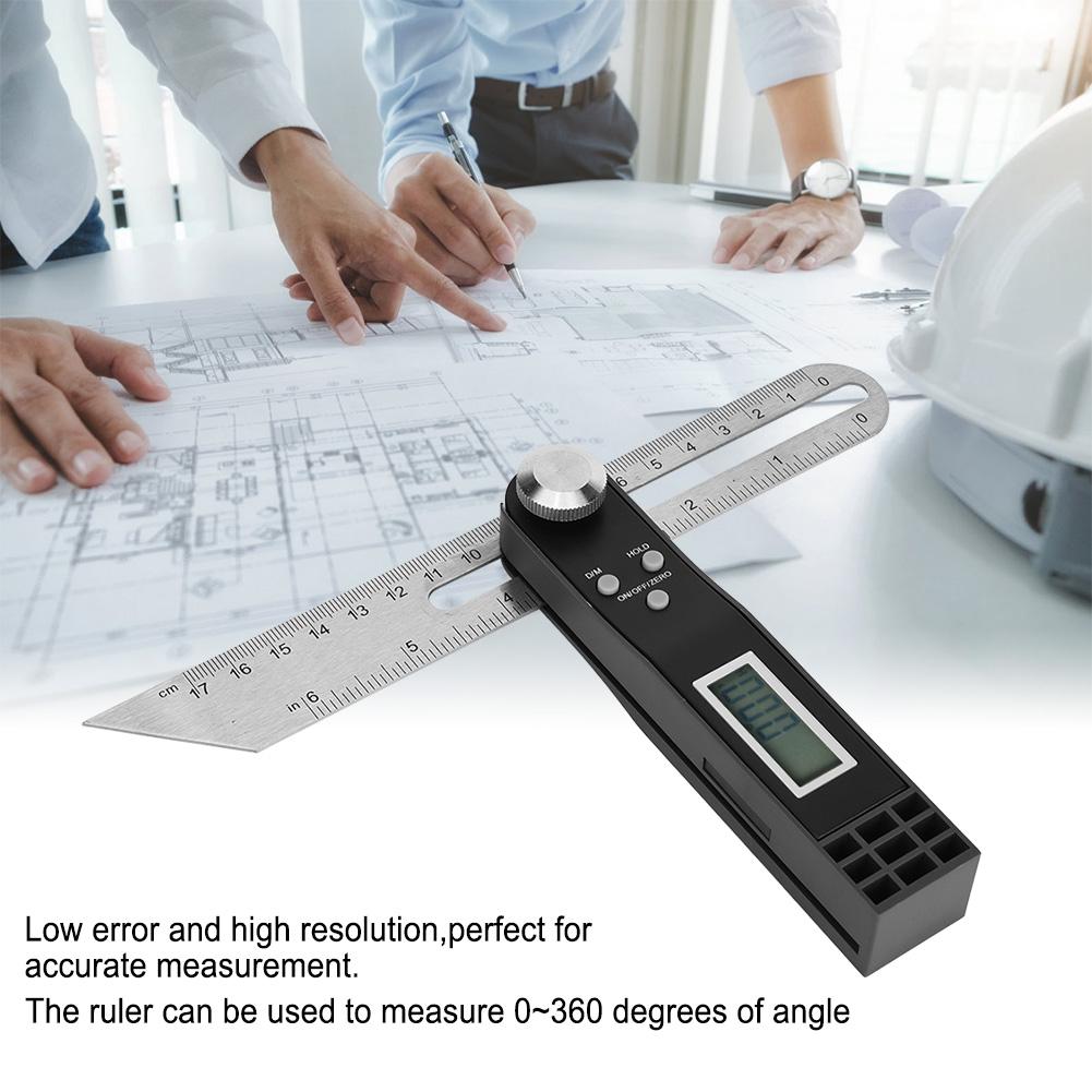 Digital Display T Protractor Activity Angel Ruler Stainless Steel Digital Goniometer0~360 degrees