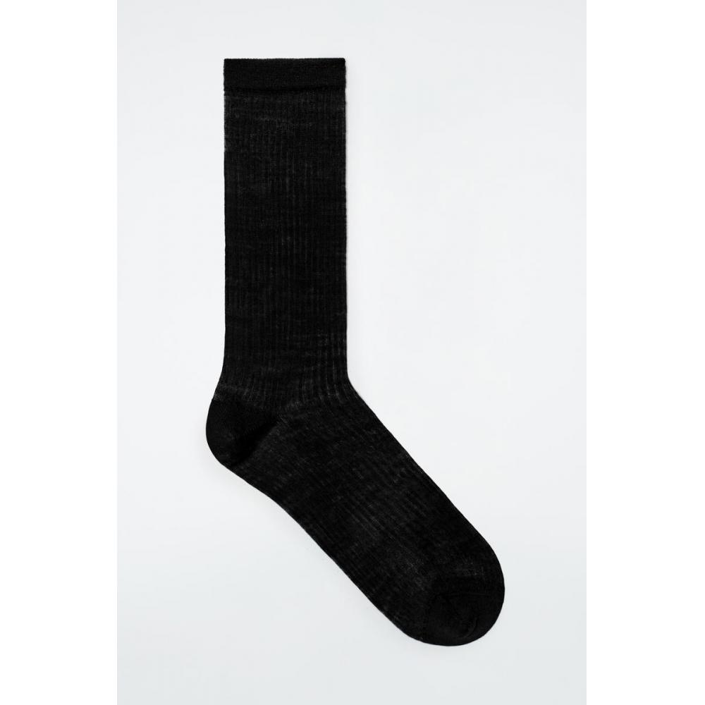 

Cos Japan Sheer Rib Wool Socks Black/39/41