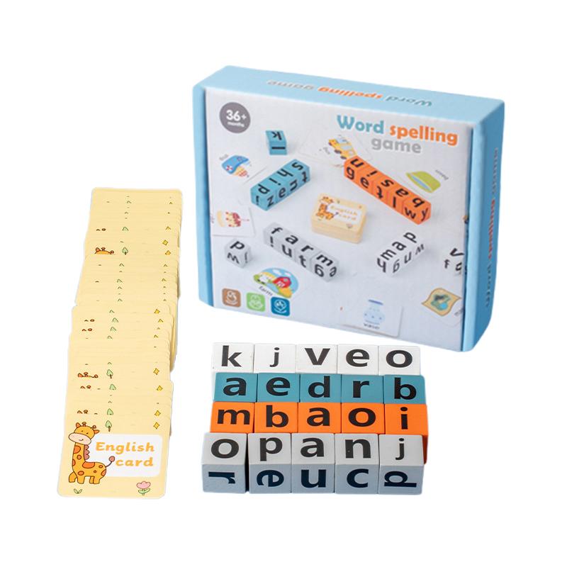 Wooden Spell Word Toys Letter Cognitive Challenge Memory English Word Game Early Learning Educational Toys For Children