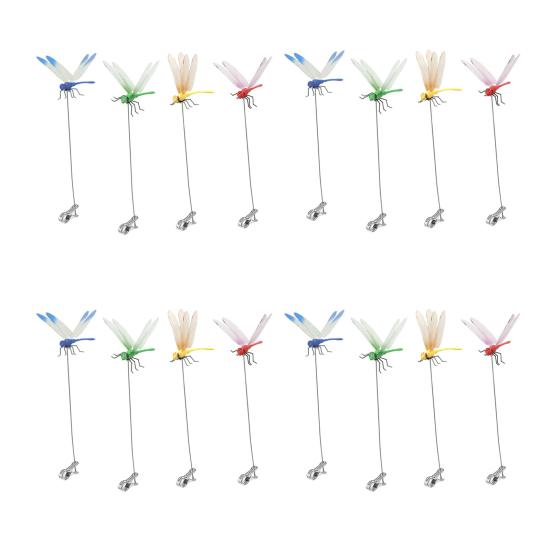 

3D зажим-стрекоза для отпугивания насекомых, имитация стрекозы, зажим для шляпы, имитация летающей стрекозы, колышек для декора сада, патио, помещений и улицы 16pcs