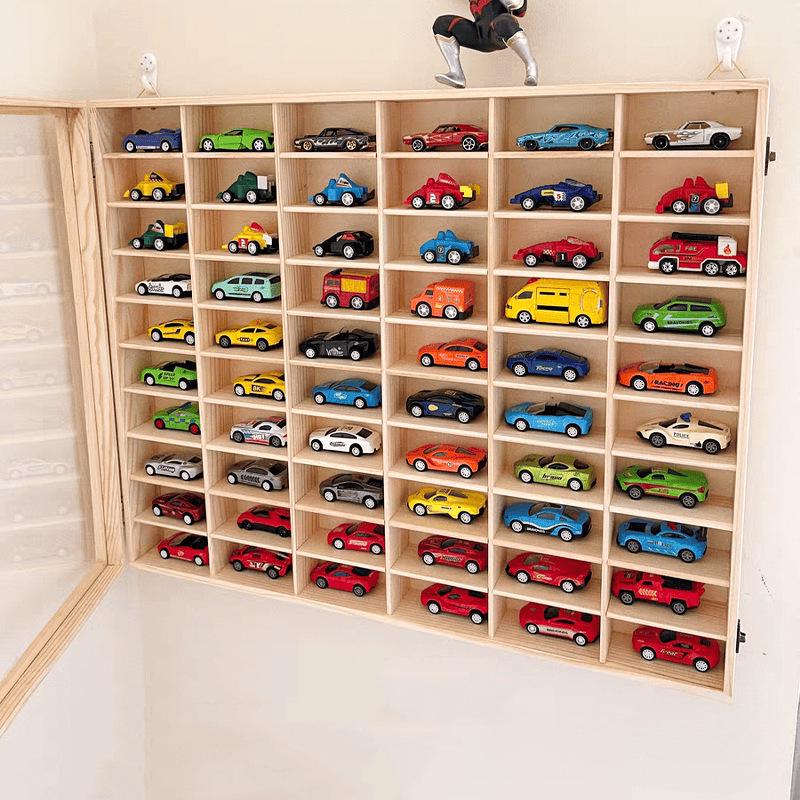 Diecast Car Model Display Rack for Tomica & Hot Wheels - Wall-Mounted Storage Cabinet for Toy Cars
