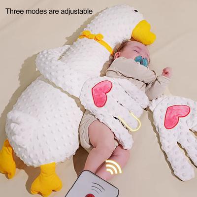 Almohada con forma de ganso para bebés, con control remoto y función de calefacción, ayuda para dormir, calma la ansiedad y el dolor de brazos.