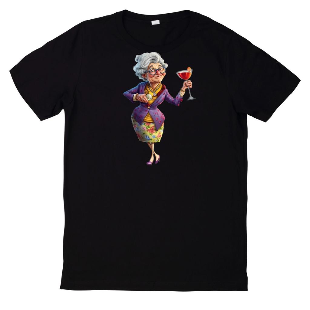 T-Shirt Verrücktes Oma Rentner Aquarell Motiv BaumwolleWird in neuem Fenster oder Tab geöffnet