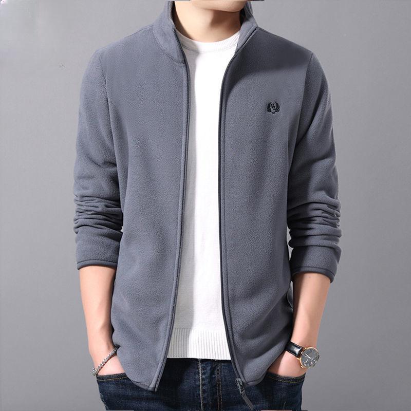 

Пальто мужское флисовое утолщенное термокуртка с воротником-стойкой, повседневное M