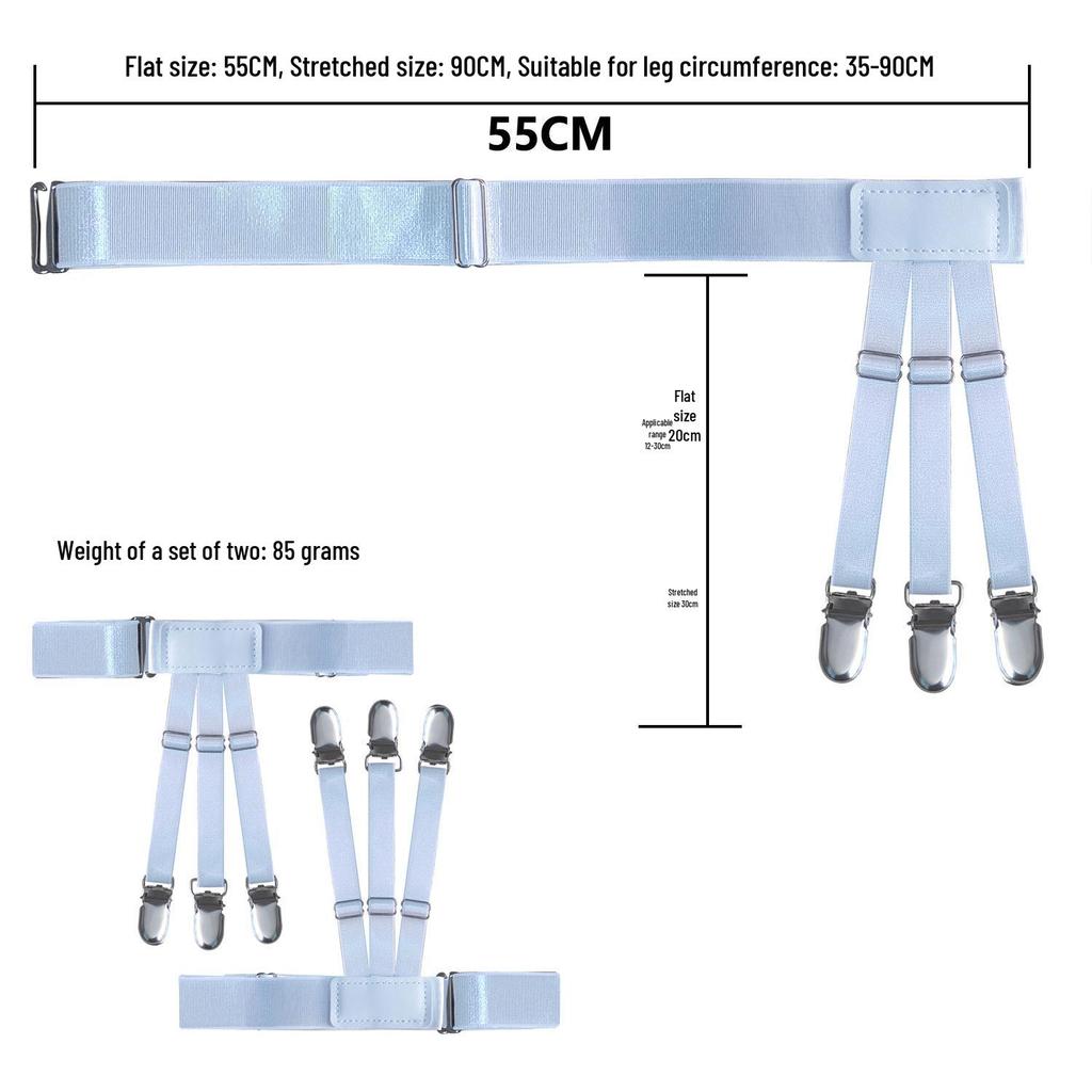 Wrinkle-Resistant Anti-Slip Elastic Garter for Men's and Women's Shirts