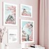 Mount Fuji Sakura Umbrella Japanese Girl Canvas Painting Wall Art Nordic Posters And Prints Pictures For Living Room Decor