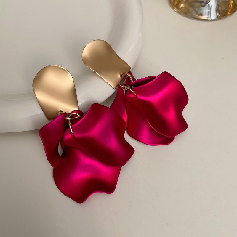 Brincos Festivos de Borla Agulha de Prata Vermelha - Retro Nicho High-End de Pino para Ano Novo