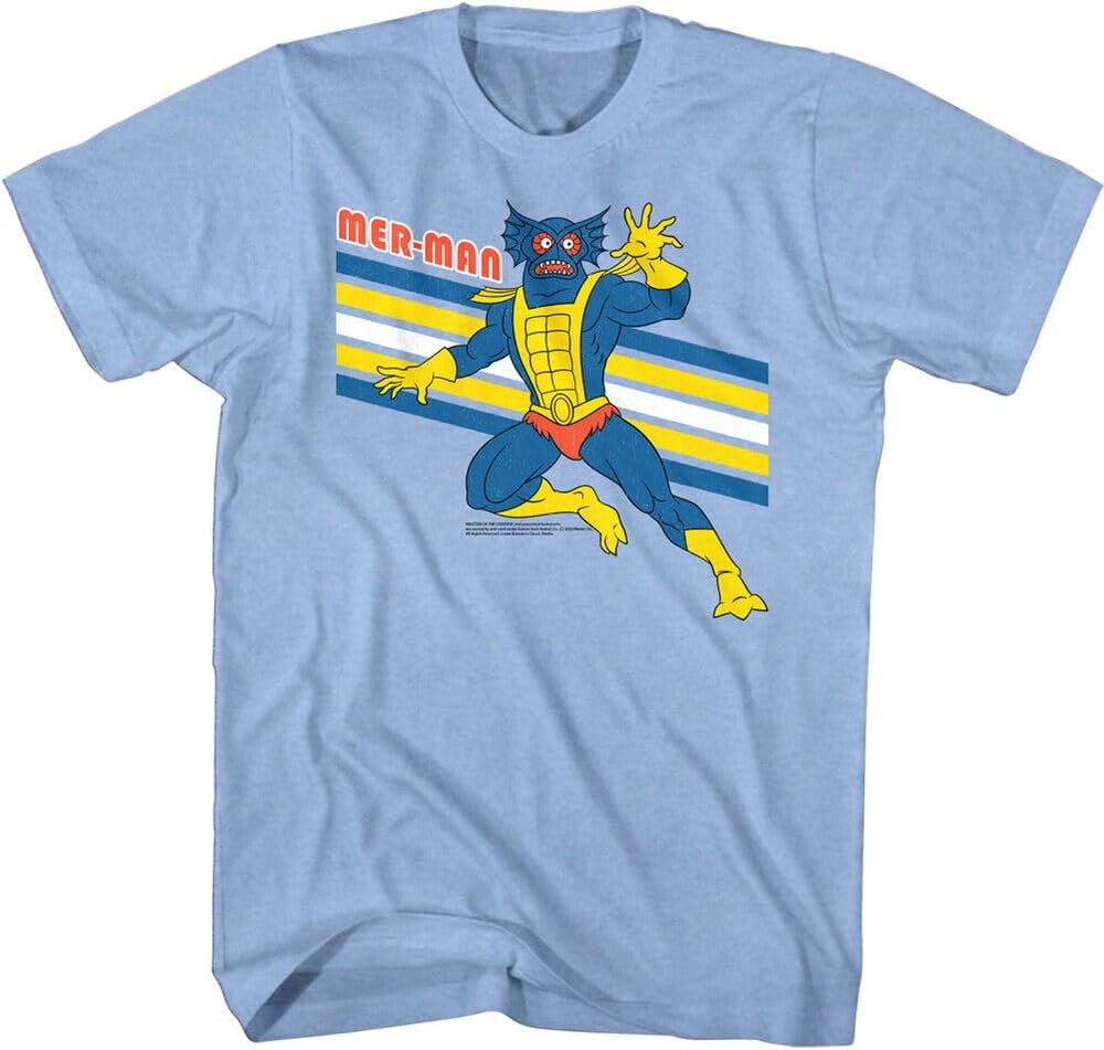 of The Universe Mer Man Retro Stripes Men s T Shirt Squidish Rex Aquatic XL синий