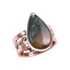Natural Bloodstone Gemstone Two Tone 925 Sterling Silver Jewelry Ring S.5 A5n90