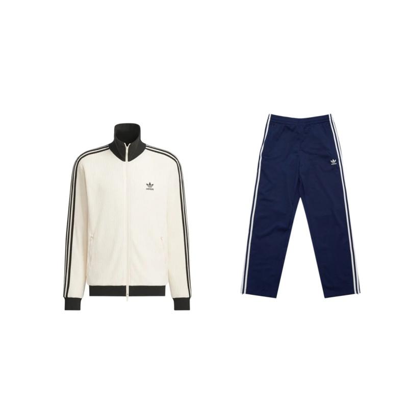 

Adidas Originals Minimalist Brand Logo Stripe Design Comfortable Jacket Woven Long Pants Casual Sports Suit Unisex Sports Suit IM9471+JW0109 XL