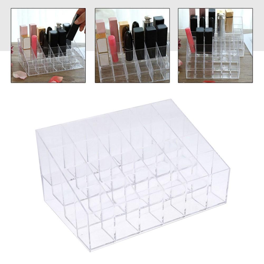 

Nail Polish Organizer Display Stand Lipstick Shelf Acrylic 4 Tier 24 Bottles
