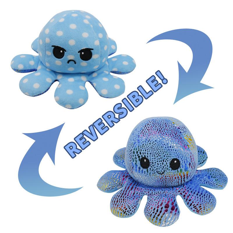 Reversible Flip Stuffed Octopus Plush  Doll Soft Simulation Reversible Plush Toy Double-sided Color