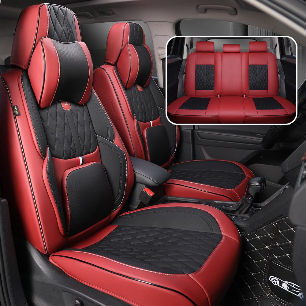 Universal Nappa Leather Car Seat Cushion Set: All-Season, Full Surround, Five-Seat Cover