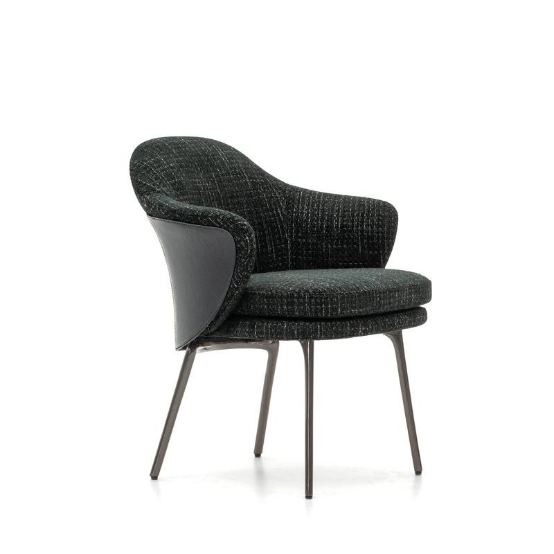 Italian Wrought Iron Small Apartment Home Dining Chairs Designer Bedroom Casual Chair Simple Balcony Coffee Backrest Armchair