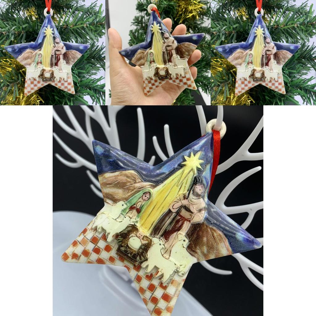 Fivepoint Unique Contemporary Star Jesus Birth Resin Decoration With Four Details Sheep