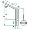 Upper Link Pin Cat. 1 Ø 19 175 with Chain 129122
