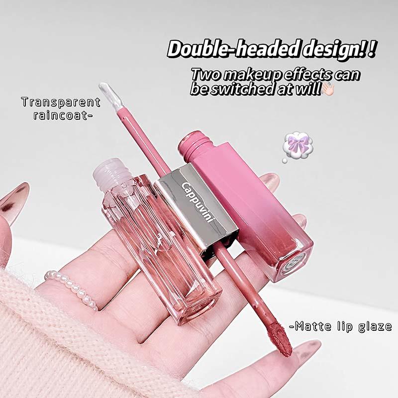 CAPPUVINI Milchnebel Doppelendiges Langanhaltendes Lipgloss-Set: Matt & Spiegel-Finish mit Aufhellungseffekt - Bezahlbare Make-up-Grundlagen.