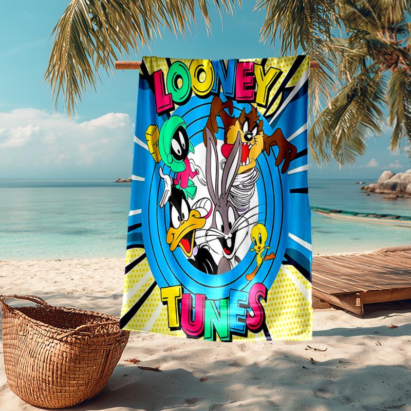 Ultra-Soft Beach Towel with Looney Tunes Theme,Ideal for Pool - Camping, Diving - Perfect Travel Essential, Vibrant Beach Towel.