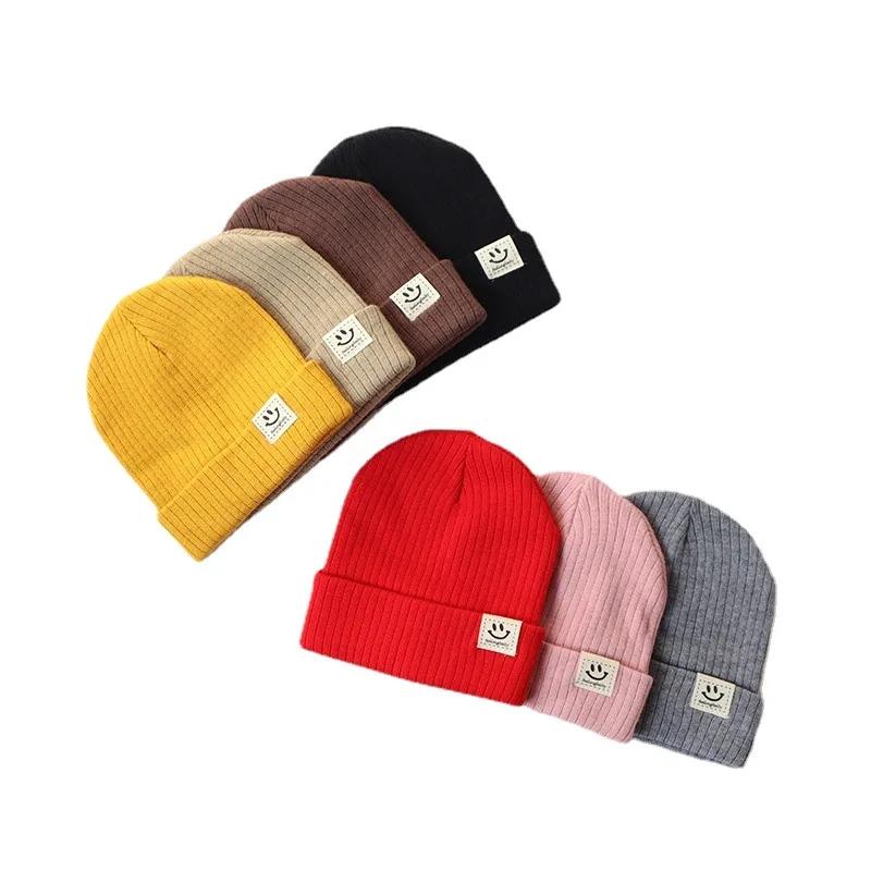 Baby Mütze Kinder Neugeborenen Strickmütze Einfarbig Kinder Beanies Jungen und Mädchen Mütze Winter Vorschule Zuhause Mütze