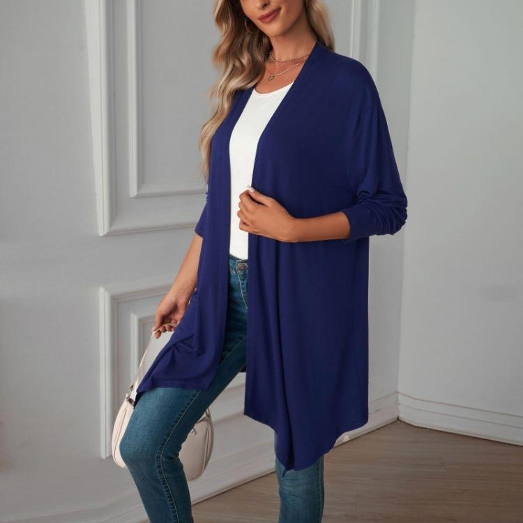 Cardigan Damă Mânecă Lungă Ușor Top Culoare Solidă Jachetă Lungă