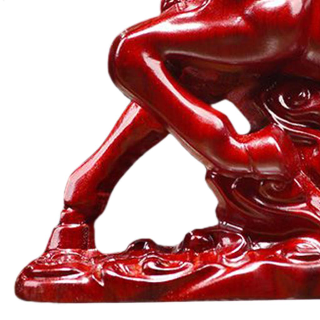 2026 Jahr des Pferdes Reichtum Erfolg Dekoration Holz Rote Pferdefigur Ornament Tierstatue aus Holz Symbolisiert Glück Dekoration