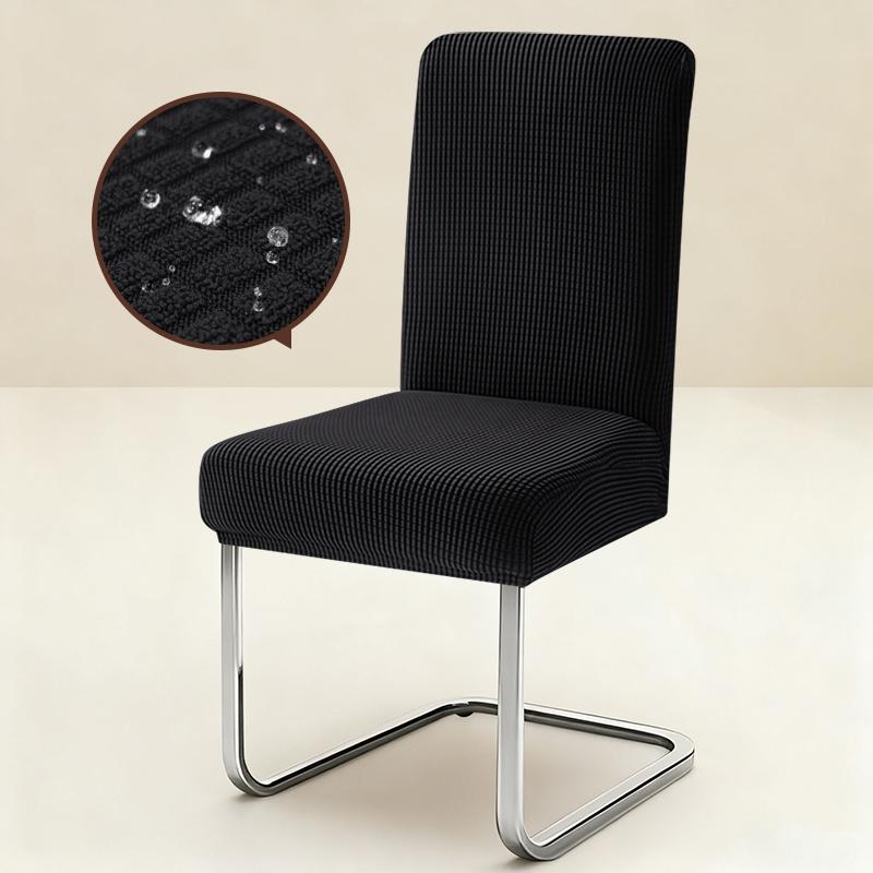 1PC Stretch Dining Chair Covers High Back Waterproof Textured Jacquard Fabric Parsons Chair Slipcover Thick Chair Protector