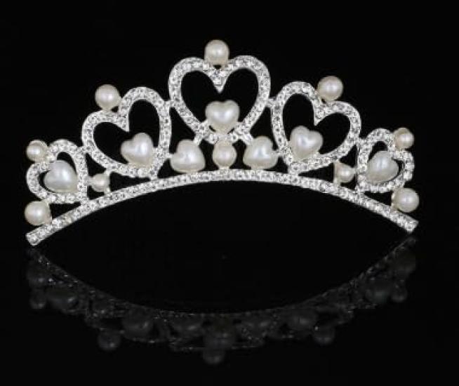 Women's Pearl Hairband Headpiece, Heart Hairpin, Wedding Hair Accessory, hdd06