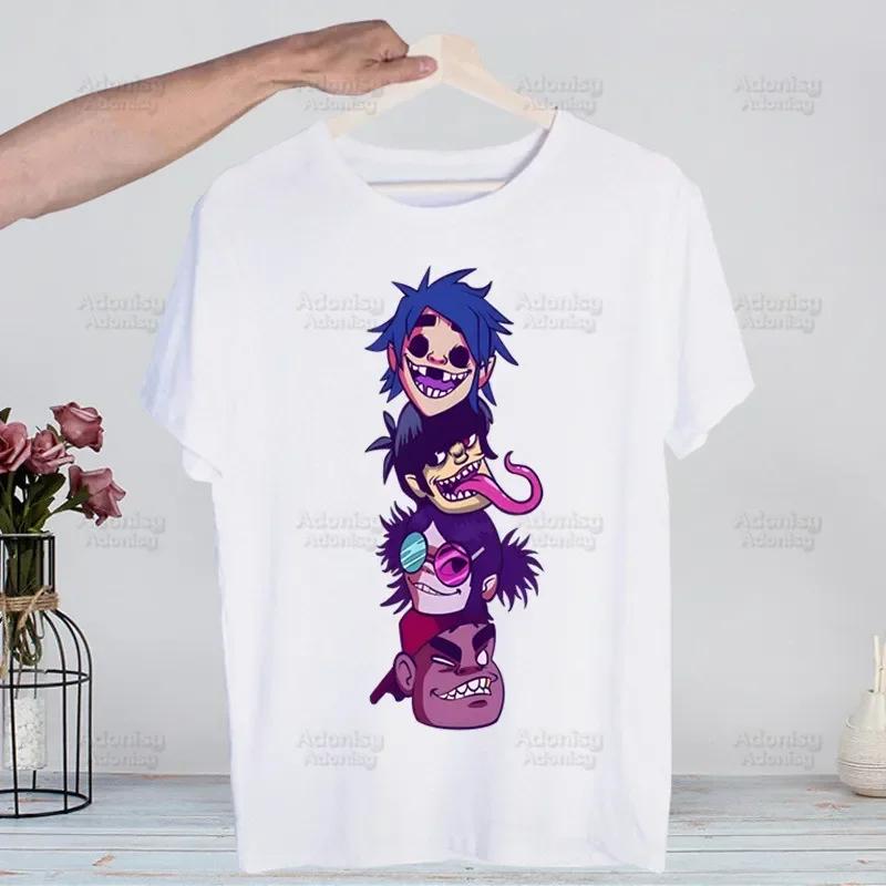 Music Band Gorillaz PUNK ROCK ChakaKhan Noodle Funny T Shirt Men New Casual Short Sleeve Tshirt Homme Manga Unisex T-shirt Tees
