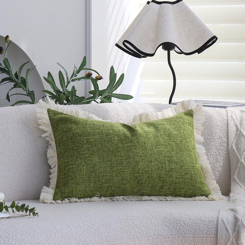 Husă de pernă de canapea din in gros, culoare solidă, pernă, pernă pentru living, pernă de spate, mașină, hotel, pernă pentru talie