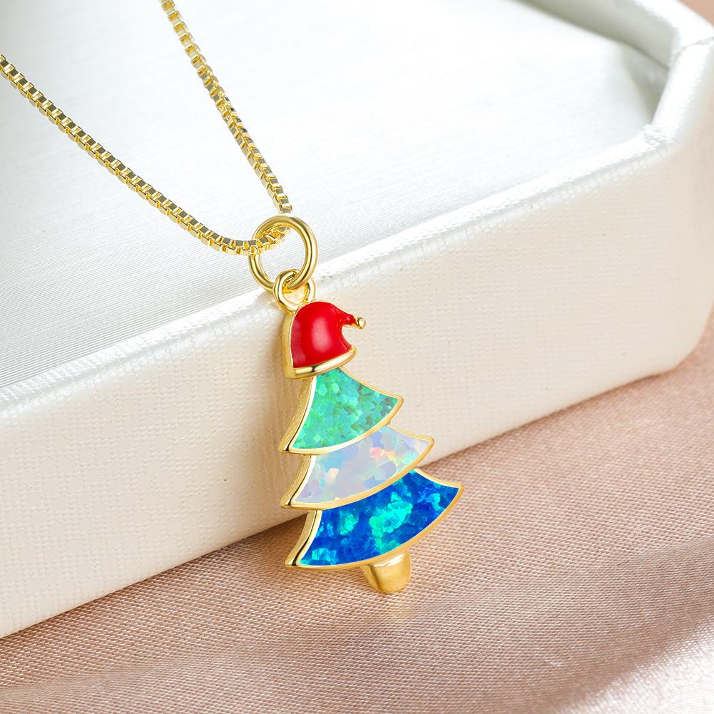 Christmas Tree Necklace Womens Fashion Accessories Gentle and Versatile Collarbone Chain Accessories