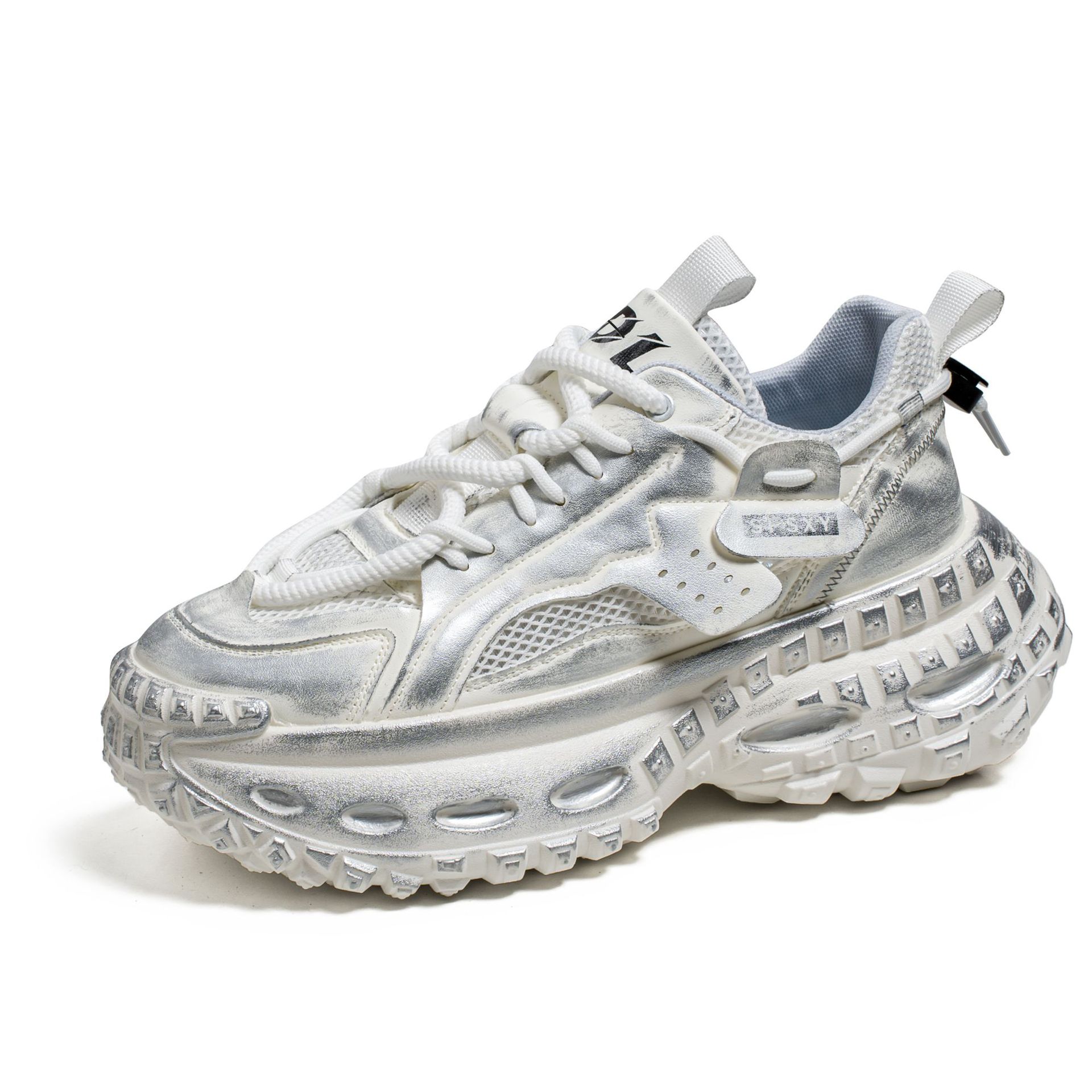 

Platform men s shoes summer new mesh breathable sports casual shoes non-slip heightening student personality dad shoes trendy shoes 44