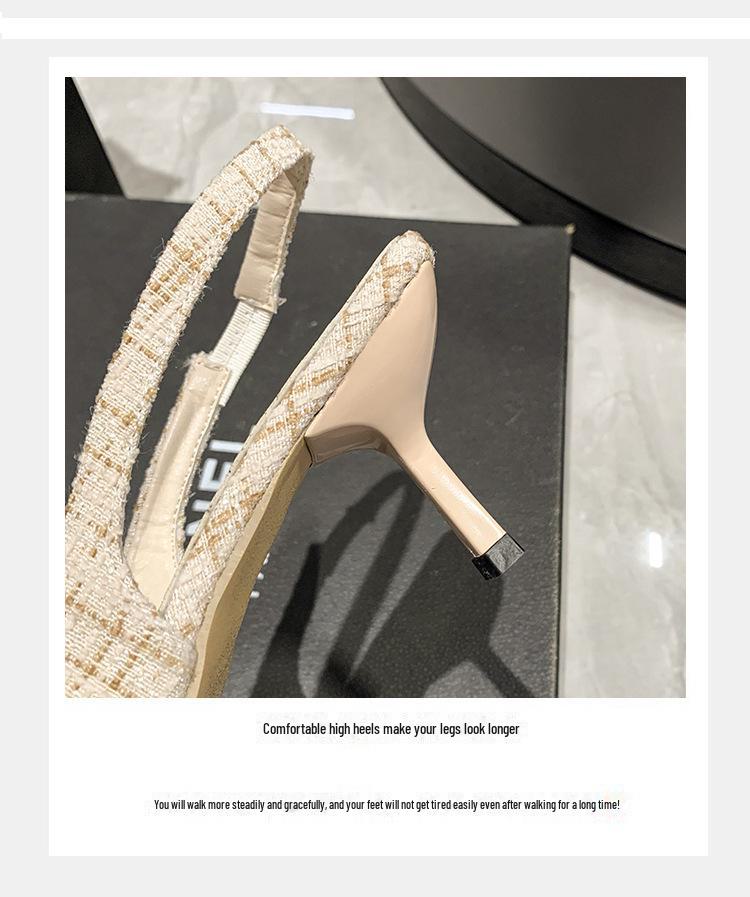 Inspired High Heel Sandals - Summer 2023 Pointed Toe Slip-On for Women