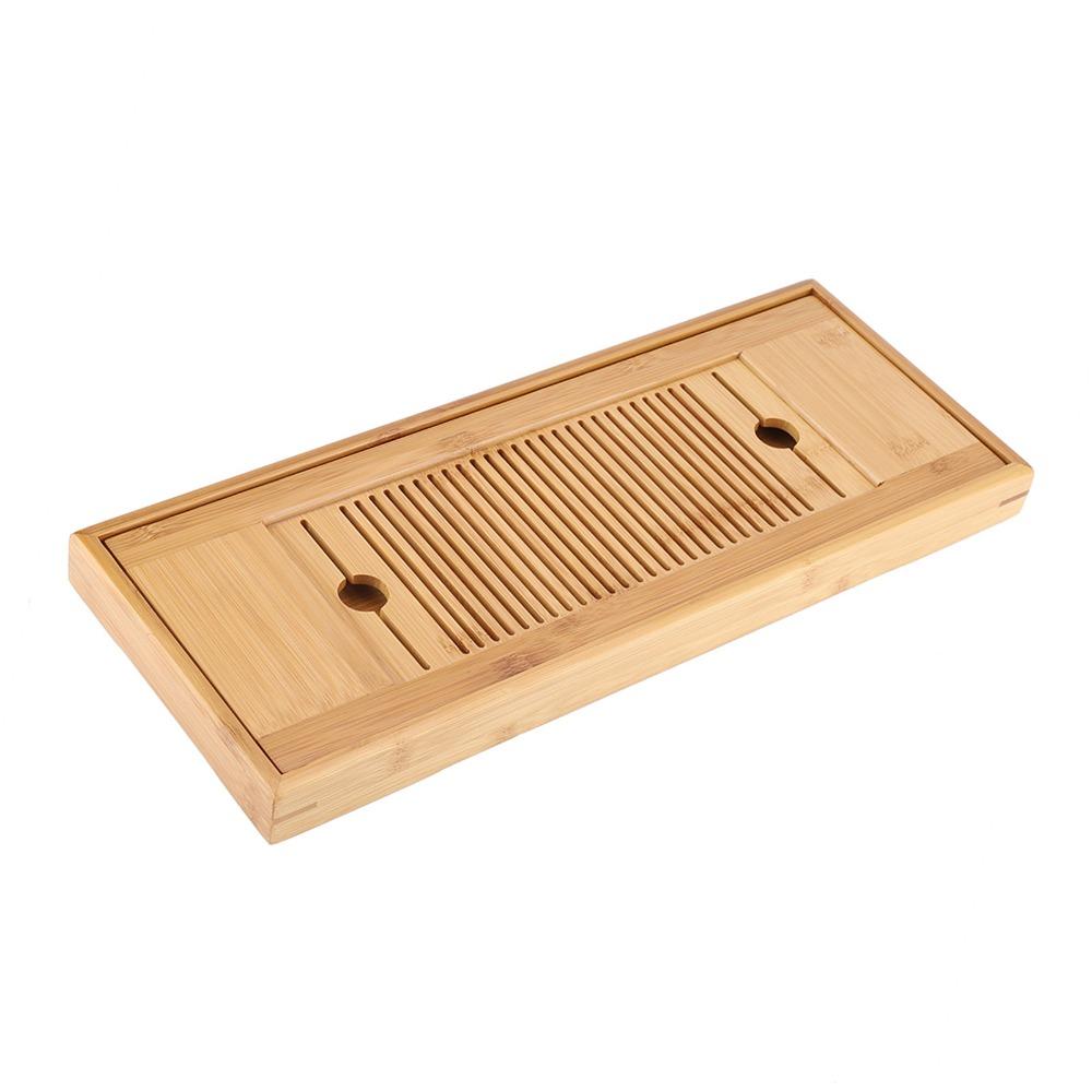Materiale Bambù Vassoio da Tè in Bambù Funzione Drenante Serbatoio Acqua Vassoio da Tè Gongfu Cinese Sapore Raffinato Design Portatile