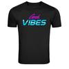 Good Vibes Retro Colorful Typography Graphic T-Shirt Positive Tee