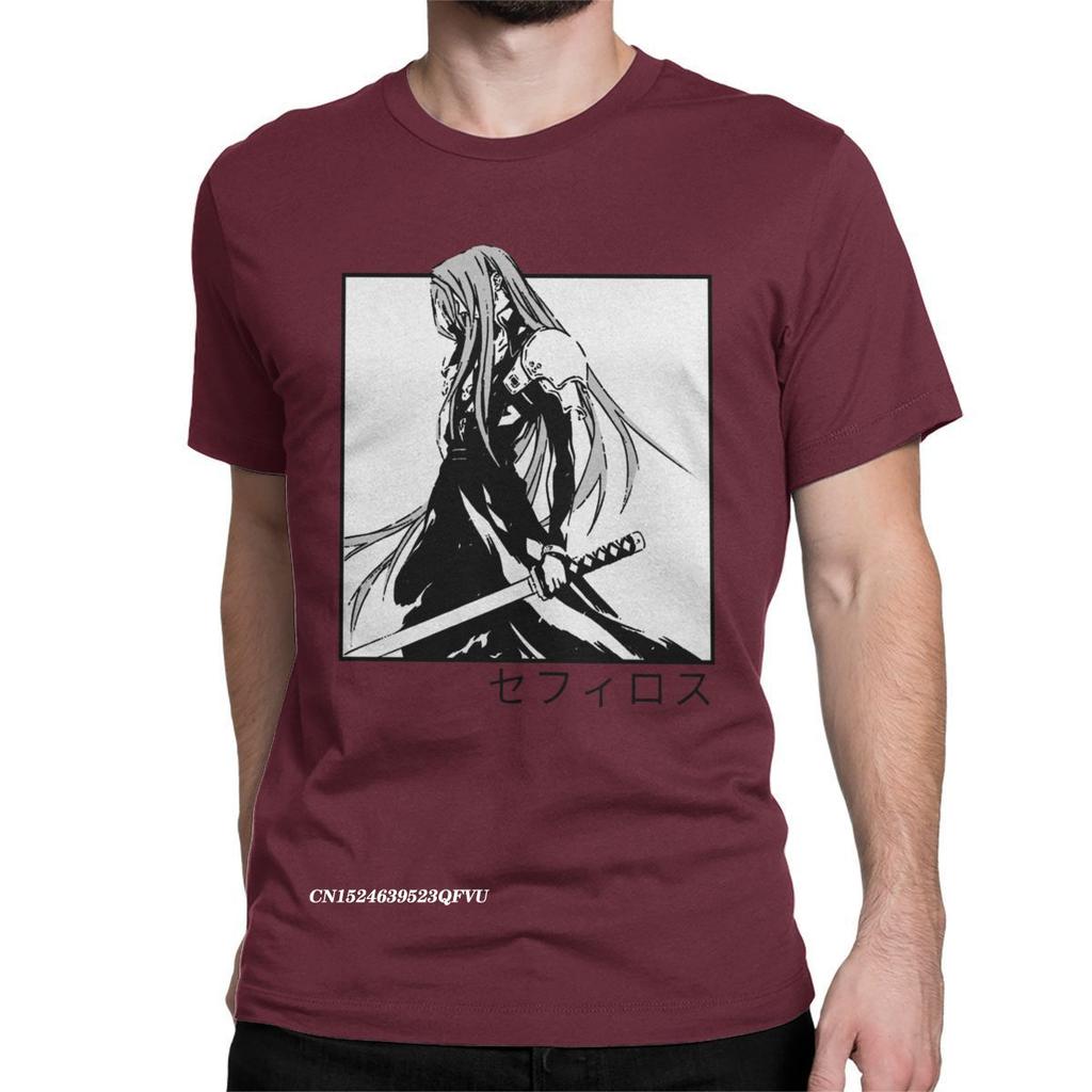 Sephiroth Ffvii Final Fantasy Oversized T-shirt För Män Bomull Fantastisk T-shirt Harajuku T-shirts Grafiska Kläder Unik