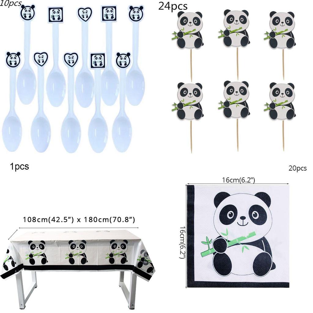 Fournitures de Fête Ravissantes sur le Thème Panda Vaisselle Décor pour des Célébrations Joyeuses pour Enfants