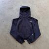 Unisex Oversize Bluza z Kapturem Rozpinana z Haftowanymi Gwiazdkami Streetwear Codzienny Pulower Mężczyźni Kobiety