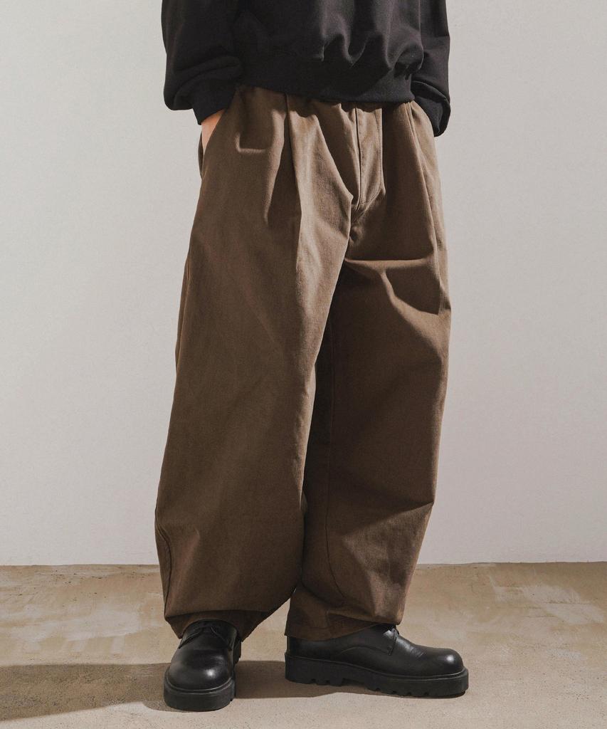 JEMUT Cotton Peach Wide Elastic Waist Pants Brown Mmlp2673