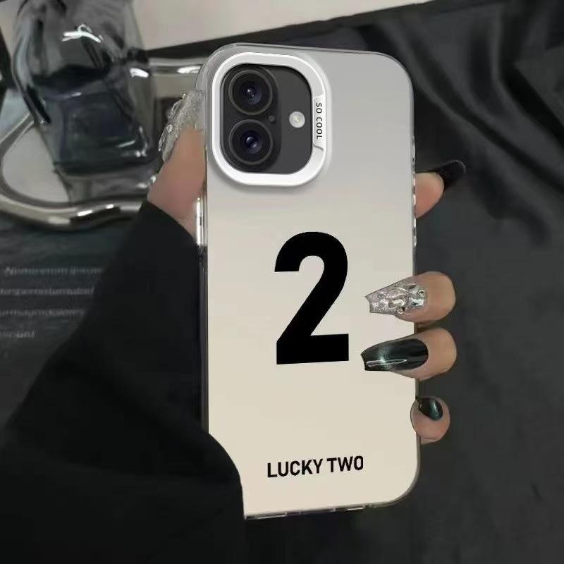 The new lucky number is suitable for iphone16 mobile phone case Apple 15promax/14 anti-drop 13pro12 Europe and America