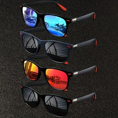 4 Pack Retro Square Fashion Glasses Unisex Stylish Eyewear Suitable for Daily Casual Activities and Music Festivals