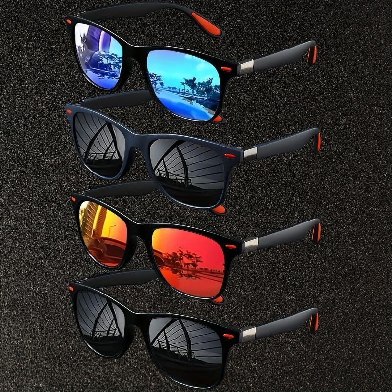 4 Pack Retro Square Fashion Glasses Unisex Stylish Eyewear Suitable for Daily Casual Activities and Music Festivals