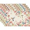 Spring & Summer Floral Linen Placemats – Heat-Resistant Fabric Table Mats for Home & Restaurant