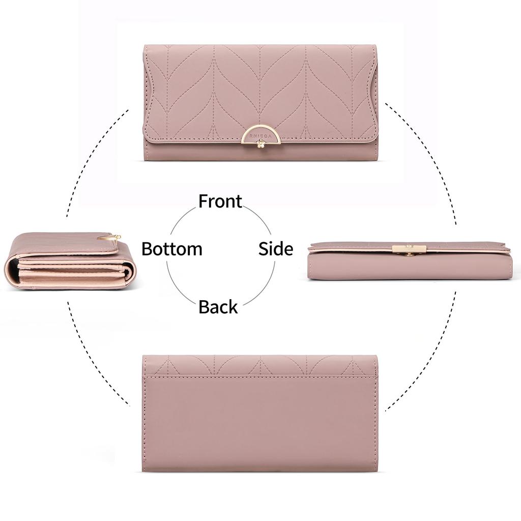 RNIEGA Damen Langbörse, Beliebt, Großes Fassungsvermögen, Multifunktional, Scheinfach, Münzfach, Kartenhalter, Schutz vor Skimming, Geburtstag,