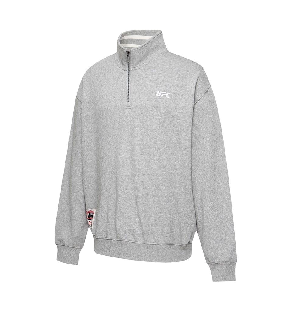 UFC SPORT Ufc Fighter Oversized Half Zip Sweatshirt Melange Gray U2Swx3301Mg