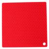 Insulation Pad Food Grade Silicone Pad AntiScalding Thickened Microwave Oven Mat for Kitchen Use(Red )