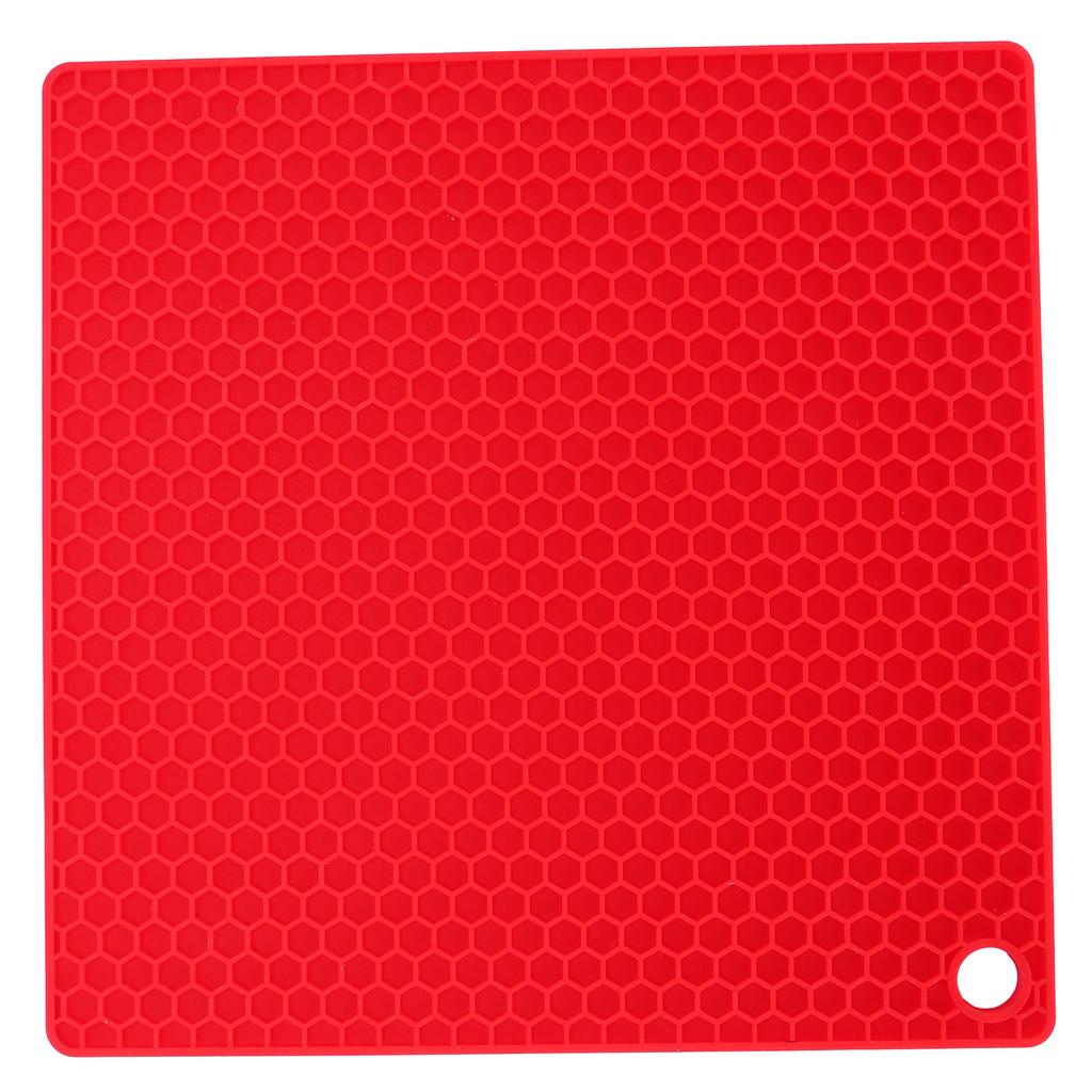 Insulation Pad Food Grade Silicone Pad AntiScalding Thickened Microwave Oven Mat for Kitchen Use(Red )