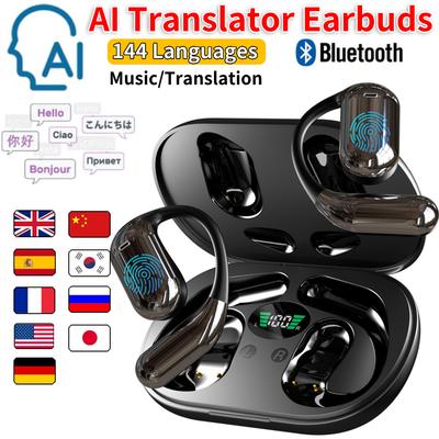 AI prekladač slúchadlá Prekladače v reálnom čase Slúchadlá 144 jazykov hlasový prekladač Bezdrôtové Bluetooth slúchadlá Na cestovanie
