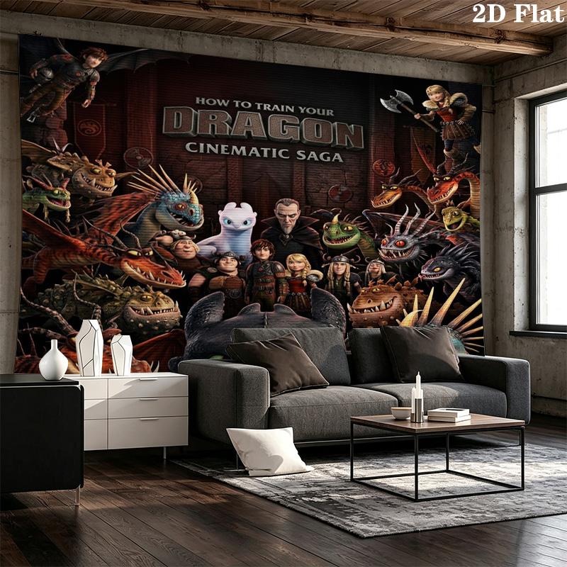 How Train Dragon Wall Tapestry Aesthetic Wall Hanging Printed Fabric Blanket Decorative Tapestries For Bedroom Living Room Home Decor