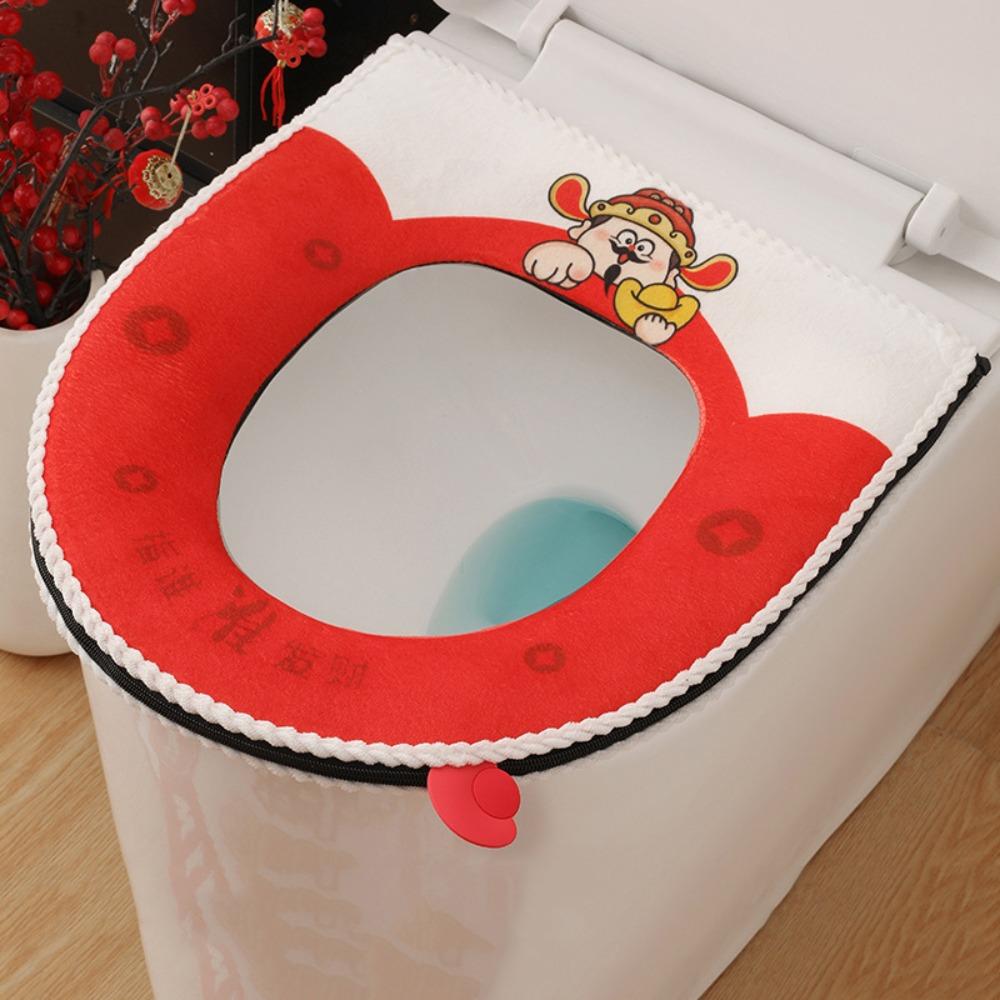 Warm Toilet Seat Cover Cartoon Washable Toilet Cushion Removable Toilet Seat Cushion  Bathroom